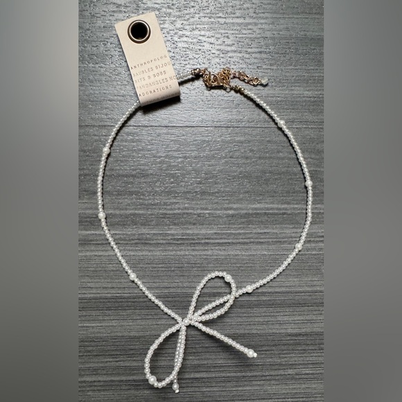 NWT Anthropologie Beaded Bow Necklace - Picture 2 of 8